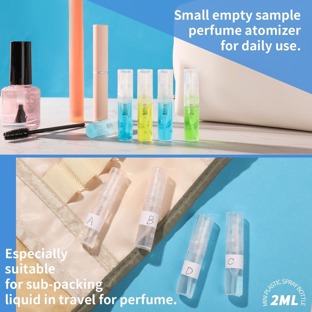 Mini Spray Bottle, 60PCS 2ml Mini Clear Plastic Spray Bottle Empty