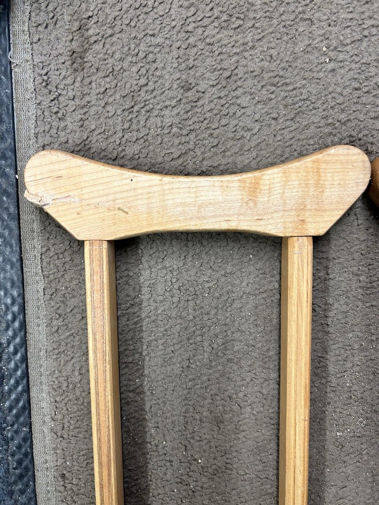 Vintage Adjustable Wooden Crutches