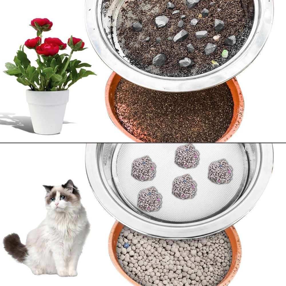 Durable Round Frame Soil Sifter with Interchangeable Screens for Landscaping