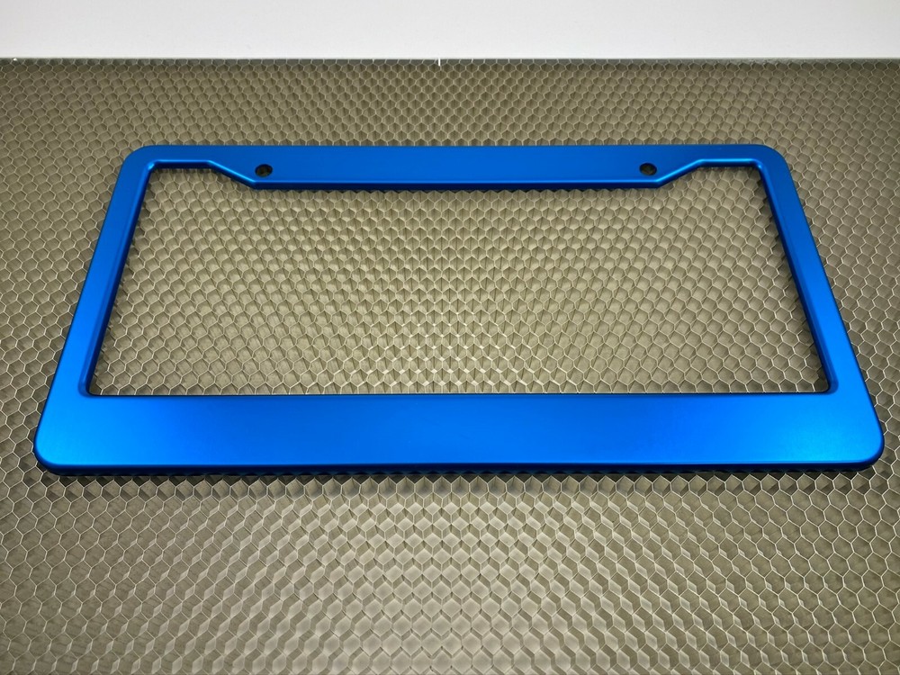 Anodized Aluminum CAR License Plate Frame - Blue