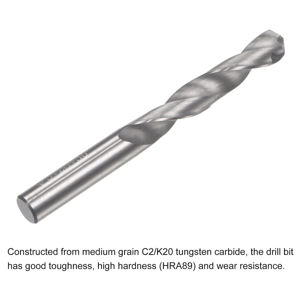 Solid Carbide Drill Bits, 5Mm C2/K20 Tungsten Carbide Jobber Drill Bits Straight