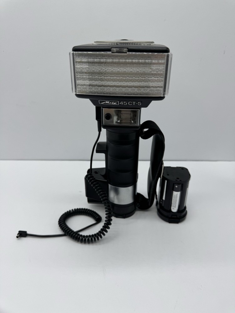 Metz 45 CT-5 Flash Handle Mount w/ Battery Pack Tested Working