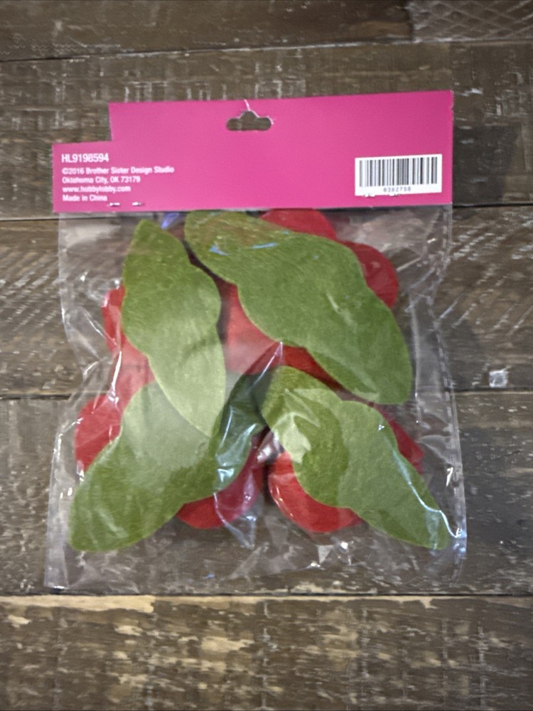 Valentines Crafts Felt Roses 4 Count