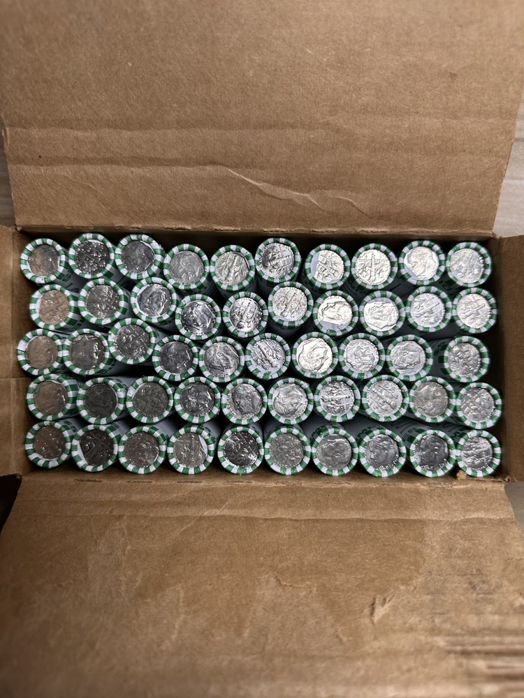 $5 Loomis Dimes Bank Wrapped Roll Unsearched 50 Coins Hunt for Silver & Errors