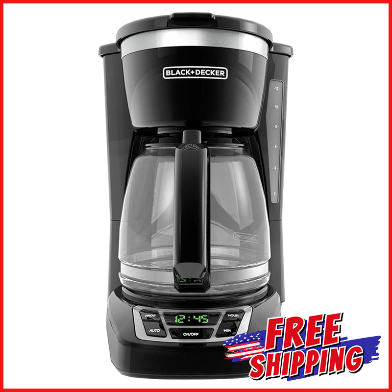 PROGRAMMABLE 12 CUP DIGITAL DRIP COFFEE MAKER Washable Basket Filter Auto Brew