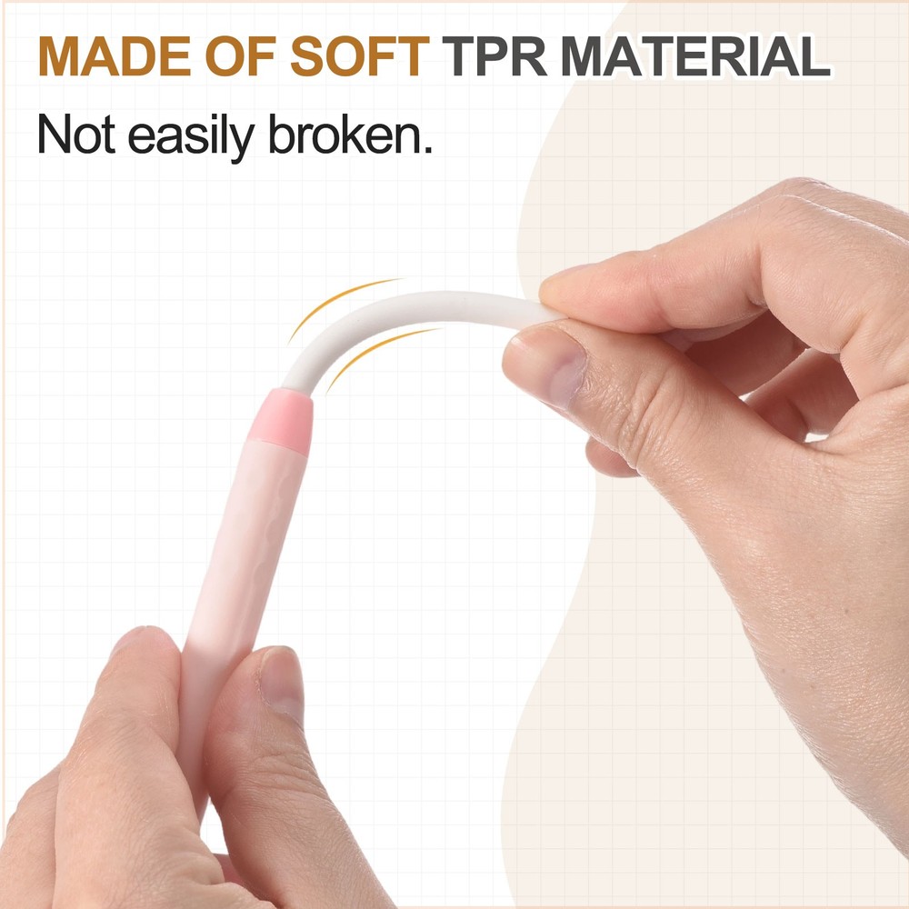 2+6Pcs Retractable Eraser Pen, with 6Replacement Rubber Refill, Light Gray TPE