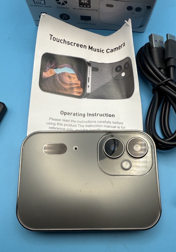 4K CCD Digital Camera 64MP Digital Flash Video Camera with Touch Screen+32G Card