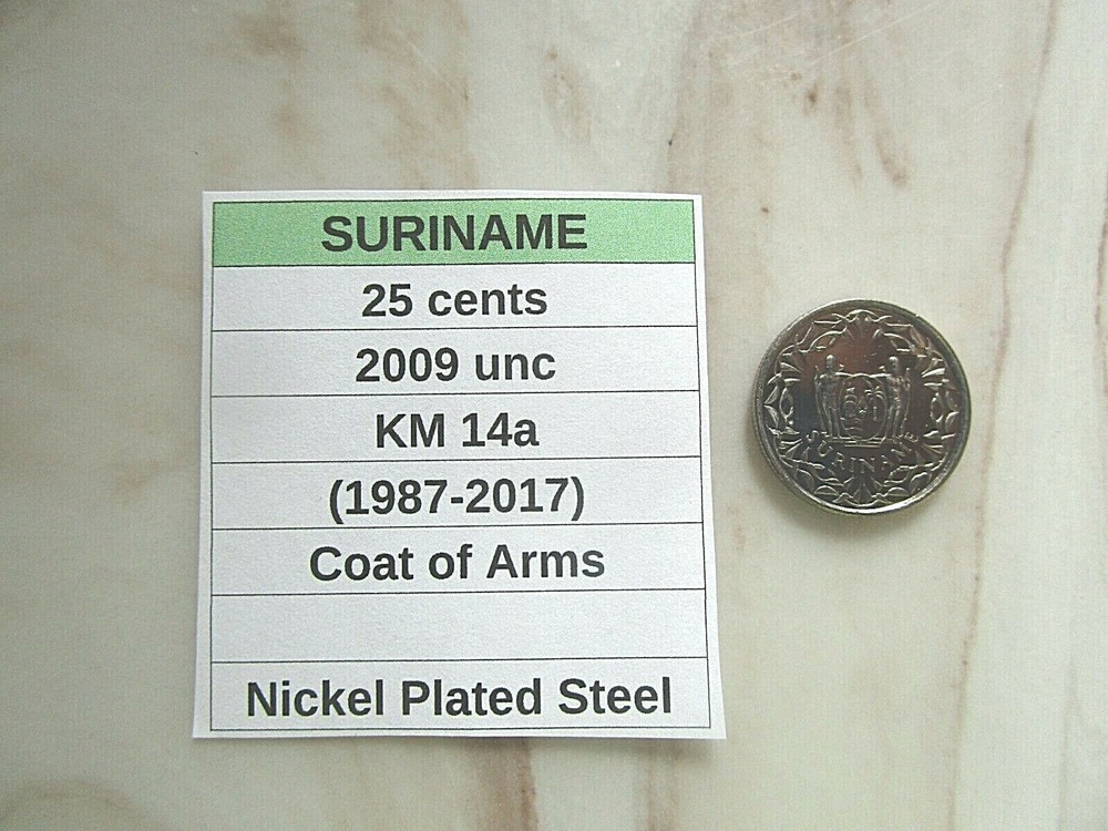 SURINAME, 25 cents, 2009 unc, Km 14a, (1987-2017)