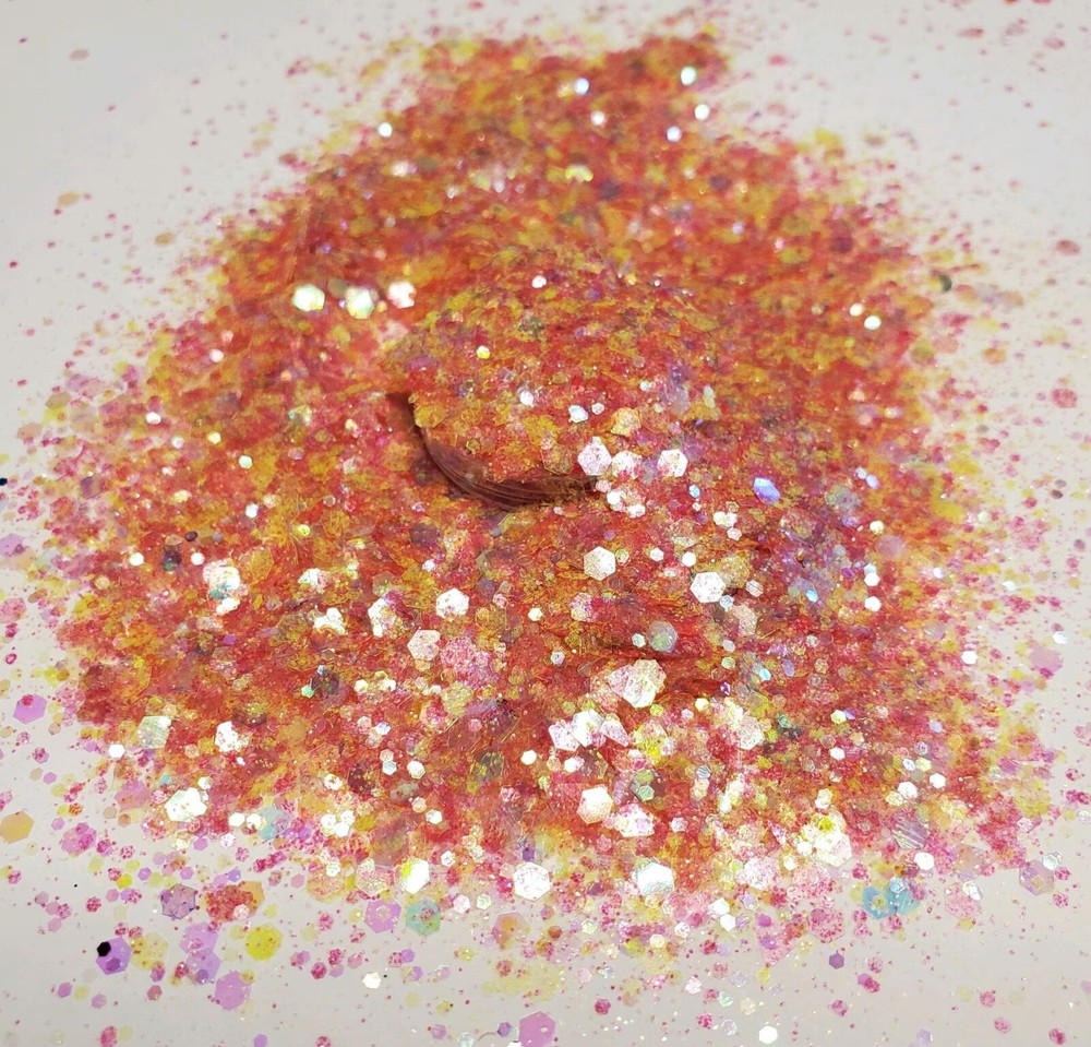 2oz Pink Grapefruit Lemonade Light Orange Glitter Confetti Crafting Mix
