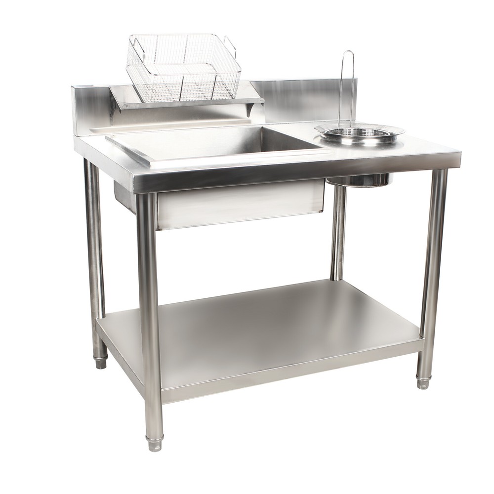 Modern Breading Table Food Prep Breader Station Chicken Fried Stainless Worktop
