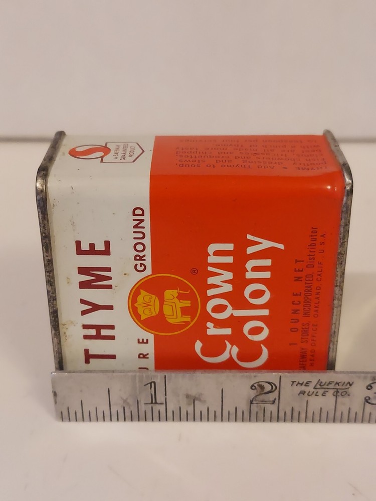 Crown Colony Brand 1963 Thyme Spice Tin