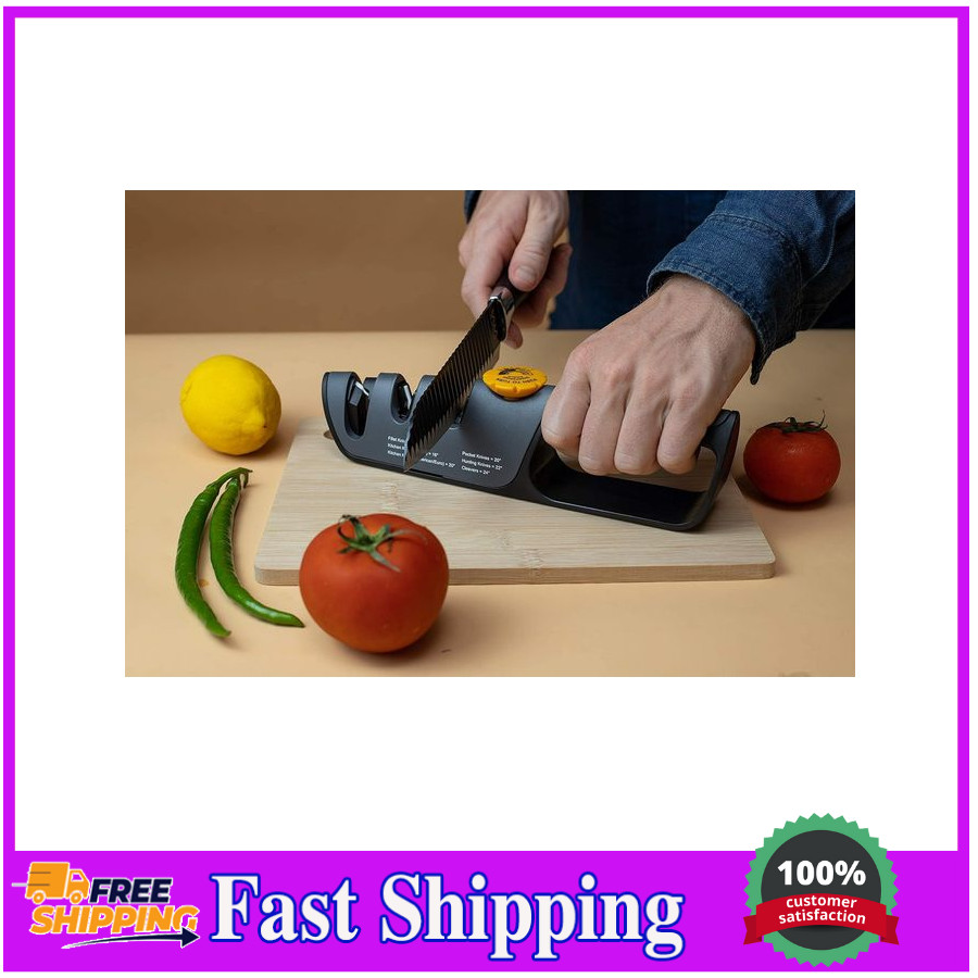 RazorSharp Knife Sharpener with Adjustable Angle, Diamond Ceramic Stones