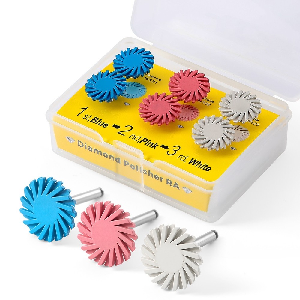 Dental Composite Polishing Kit Diamond System RA Disc Wheel Rubber & Diamond
