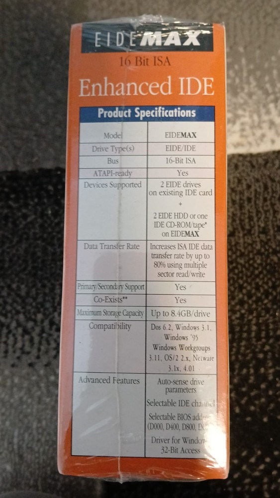 EIDEMAX Enhanced IDE Disk Controller - NOS Sealed in Box