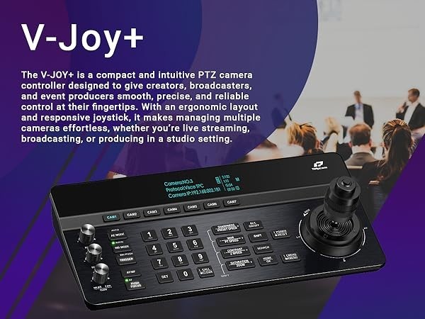 Telycam V-Joy+ PTZ Camera Controller Advanced IP & Serial Control (50TC-NDI-B)