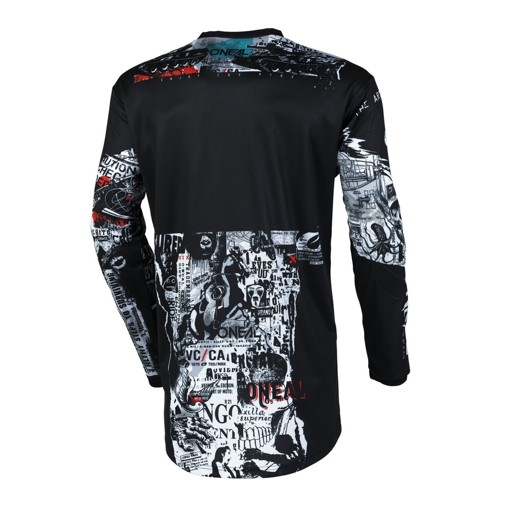 O'Neal Element Attack Black / White Motocross Jersey M - E006-313