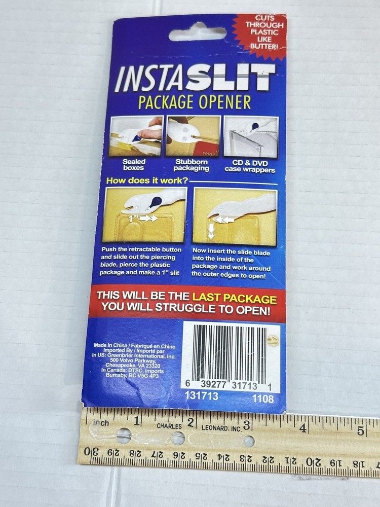 NOS - Package Opener Insta Slit Plastic