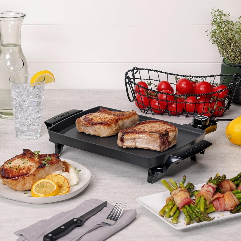 Non Stick Griddle Electric Plate Grill Small Compact Cooking Liddle Griddle