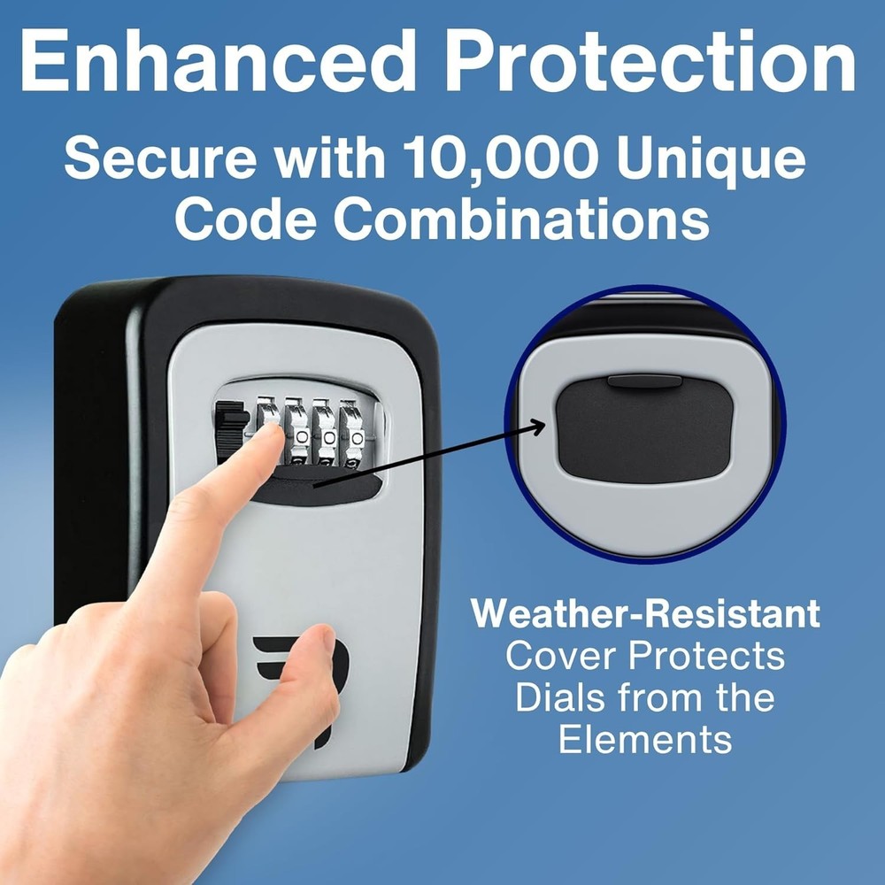 Key Lock Box with Code for Outside - Durable Wall Mount Lockbox for Keys and ...