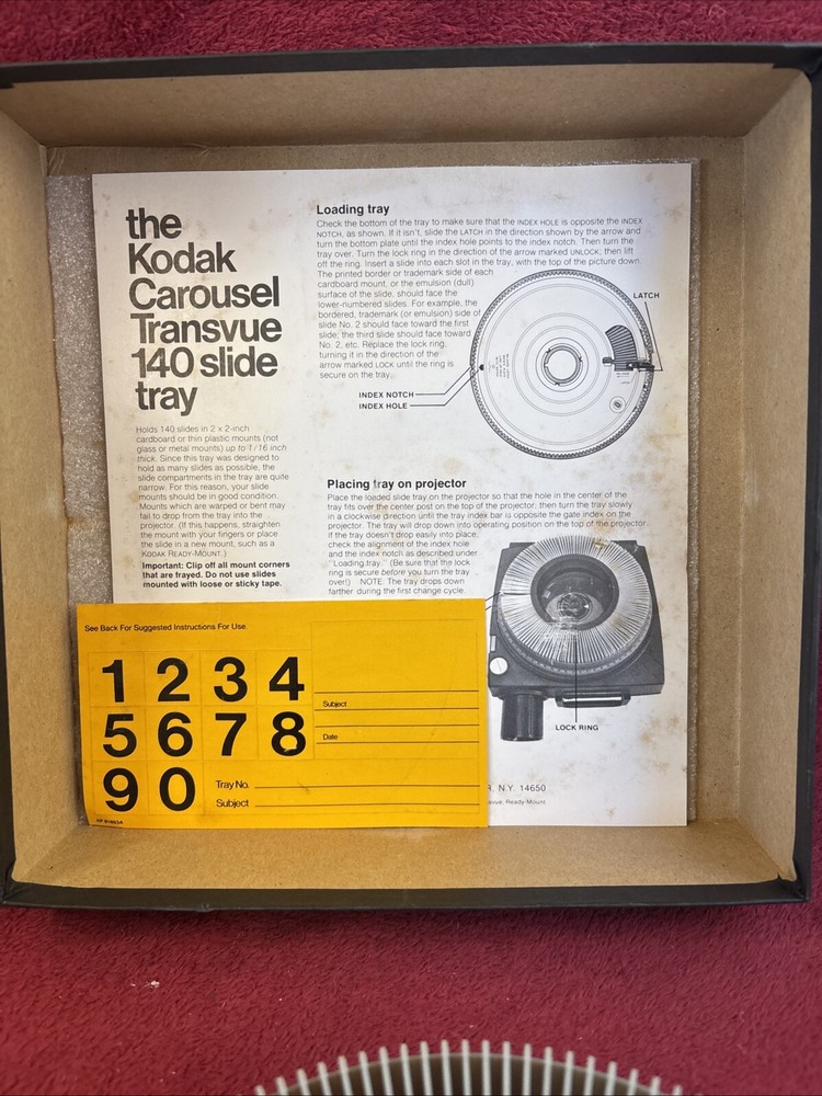 Kodak Carousel Projector Transvue 140 Slide Tray Original Box