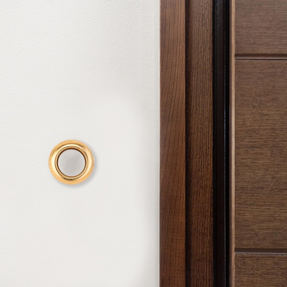 Sophisticated Unlighted Brass Doorbell Button - Durable Wired Style, 1-Pack