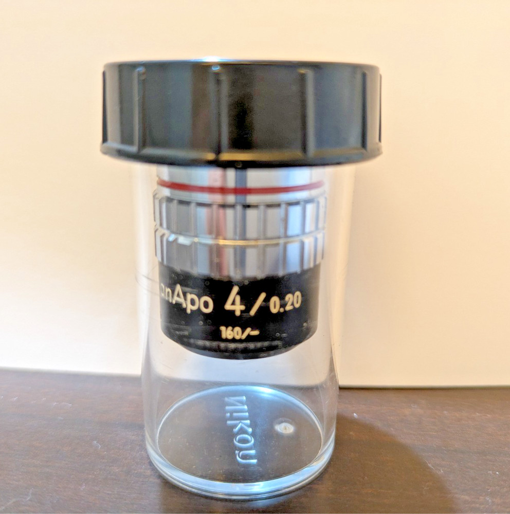 Genuine Nikon Plan Apo 4/0.20 160/- Microscope Objective Fast Shipping