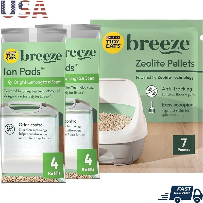 Breeze Cat Litter Pellets & Pads Refill 99.9 Dust Free Multi Cat System New