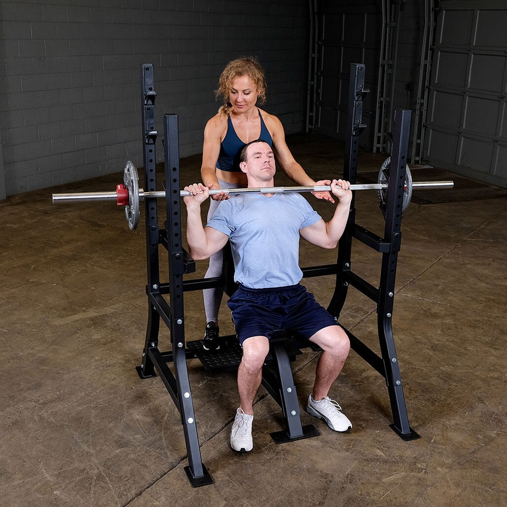 Pro Clubline Fixed Olympic Shoulder Press Bench by Body-Solid