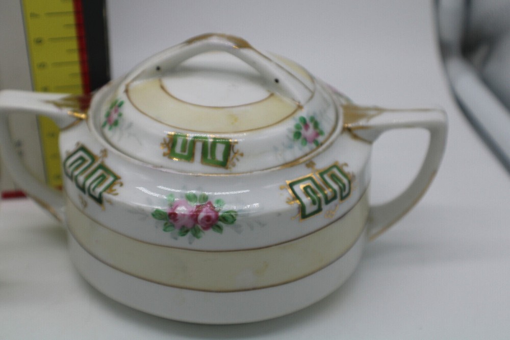 Nippon Hand painted Creamer and Sugar Bowl