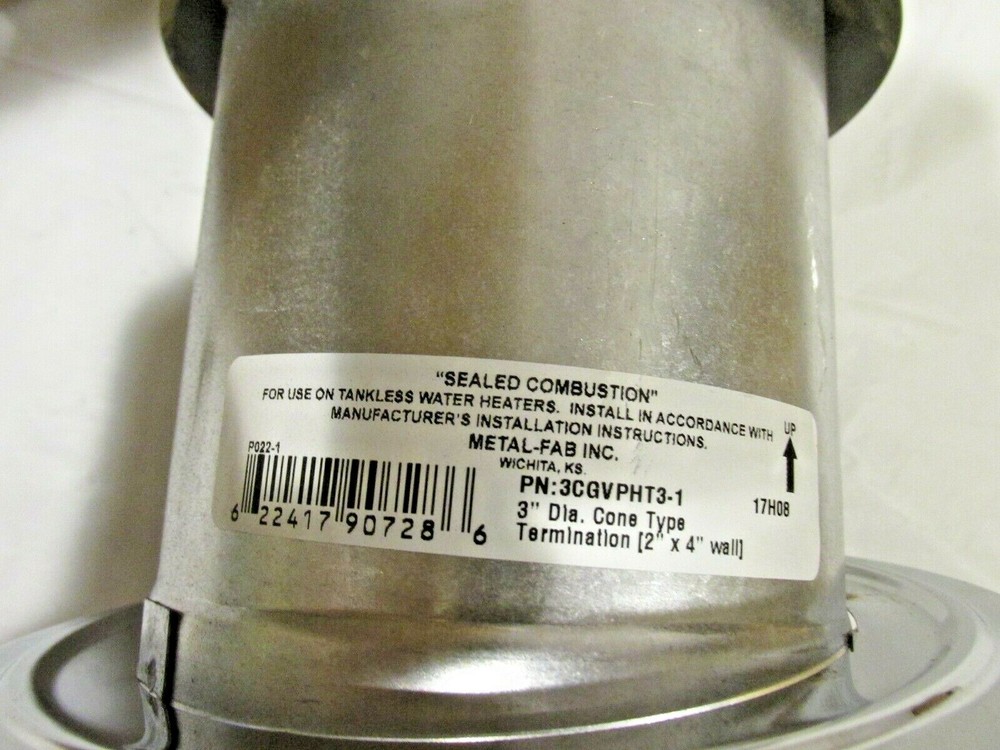 Metal-Fab RTG20230-1 3" Diameter Cone Type Termination Fitting for 2" x 4" Wall