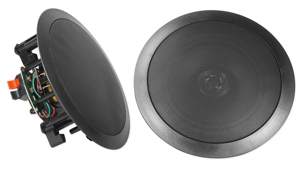 Home Theater Bluetooth Receiver+EQ+(4) Black Ceiling Speakers+8" Subwoofer