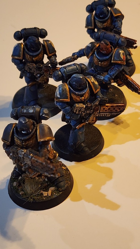 Fully painted space marine flamer squad ready for your next session