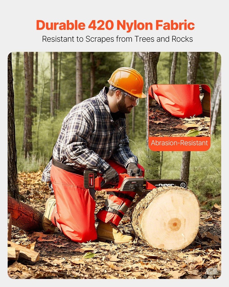 39.7in Apron-Style Class D 8-Layer Chainsaw Chaps Secure Fit