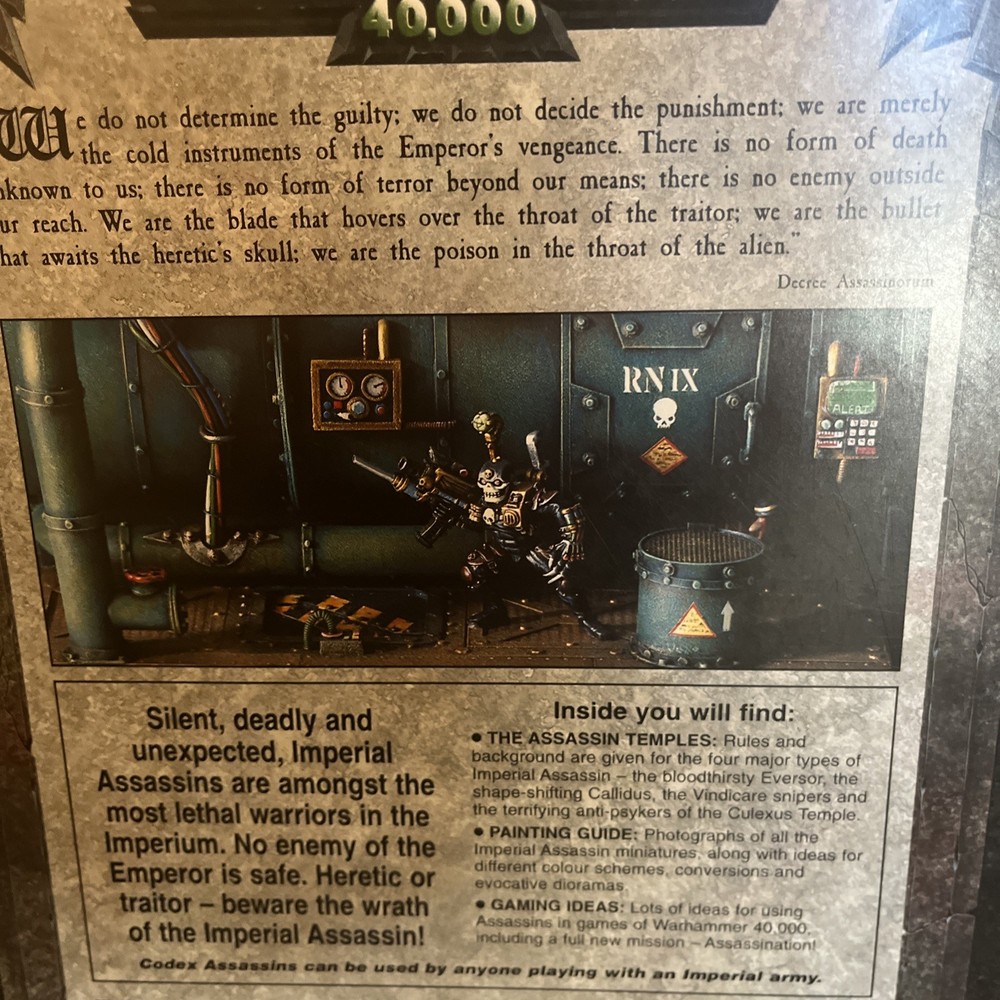 Warhammer 40K Codex: Assassins Supplement 3rd Ed (1999) Games Workshop Softcover