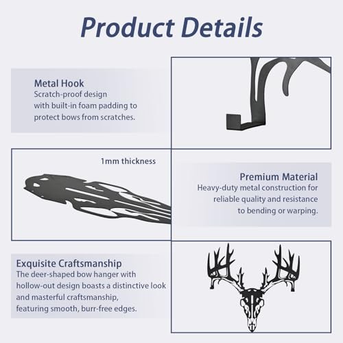 Compound Bow Hanger for Wall - Deer-Shaped Bow Wall Mount Archery Bow Rack