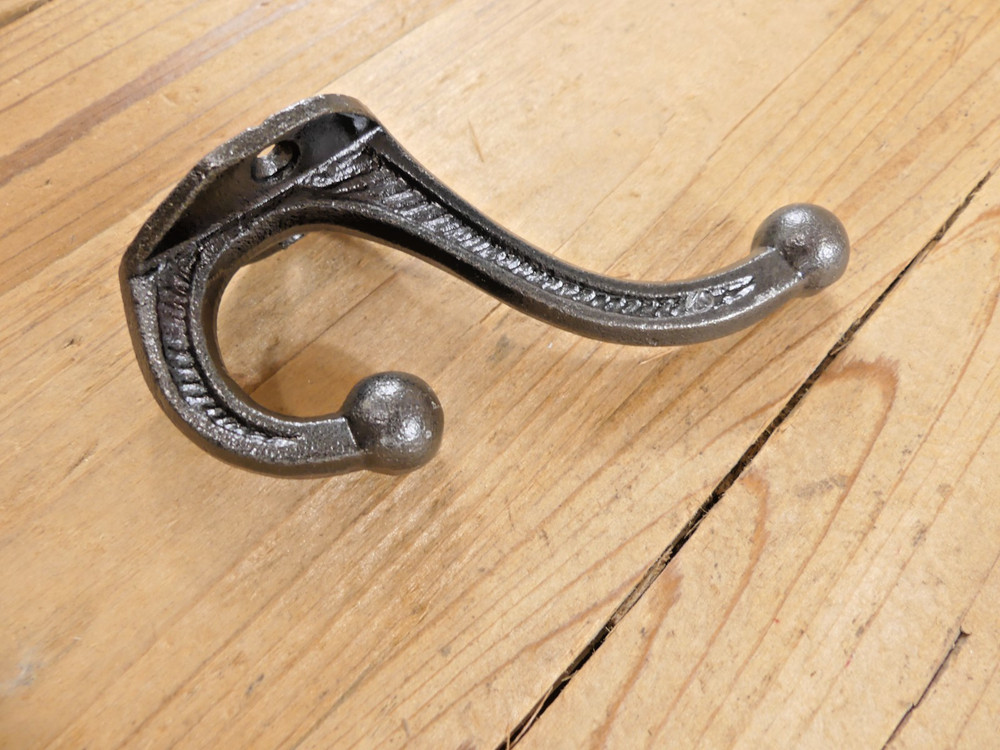 10 Cast Iron School Style Coat Hooks Hat Hook Rack Hall Tree Acorn Primitive