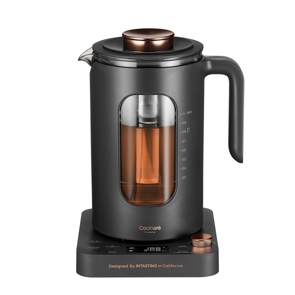 Electric Tea Kettle, Glass Electric Kettle with tea Infuser and Precise knob ...