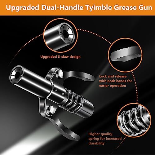 Grease Gun Coupler Strong Lock on Greases Gun Tip 10000 PSI Quick Release