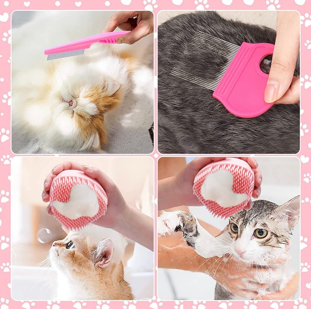 8 Pcs Cat Brush Grooming Kit