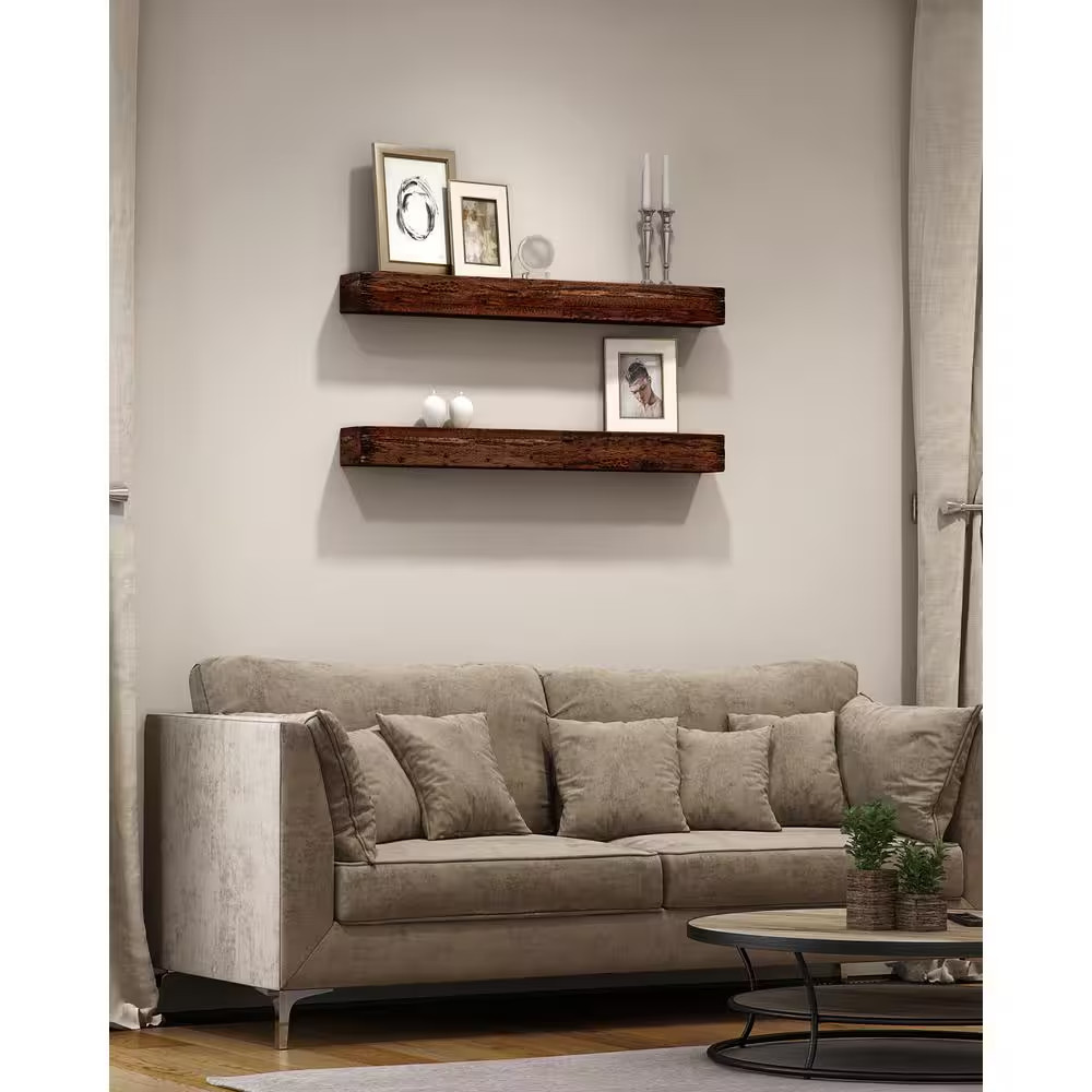 24 In. Distressed Floating Shelves (2-Piece)
