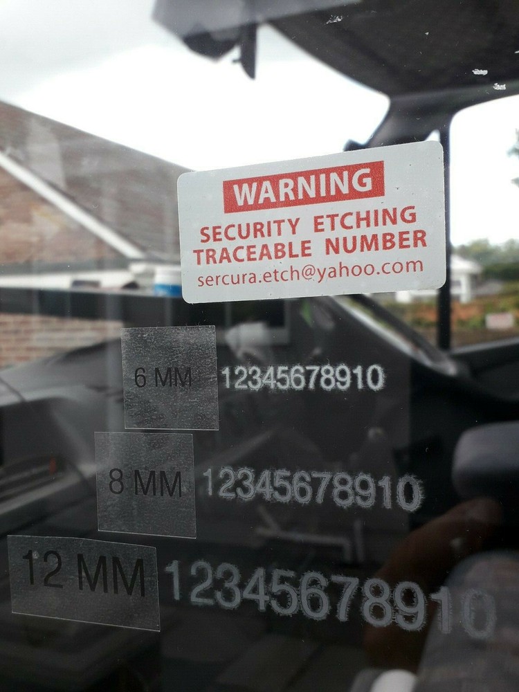 vehicle car van etching securtiy window glass etch etching kit