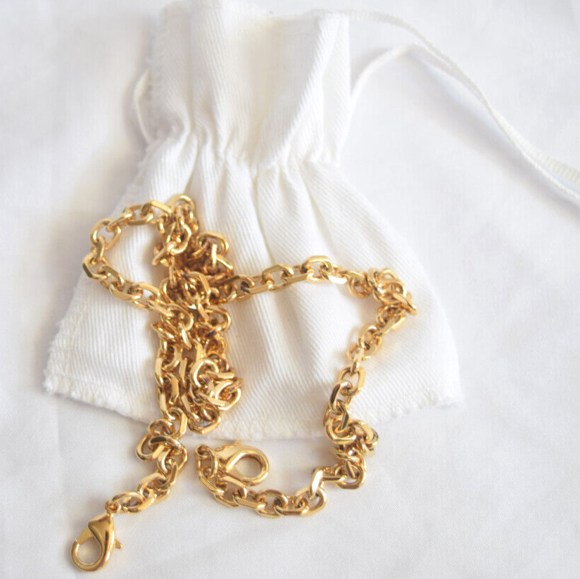 Gold Tone Chain With Hooks Shoulder Strap 19" X 0,25"