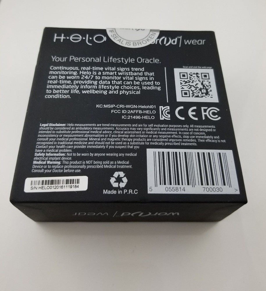 Smartband WOR(l)D HELO Classic HL01 Activity Tracker Smart Wristband NEW