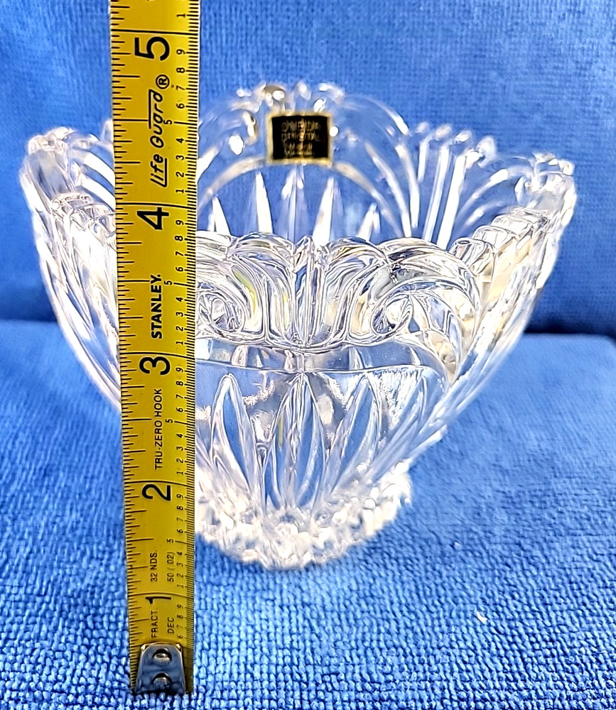 Oneida Crystal Candy Dish Made In Germany Augustine Pattern With Sticker