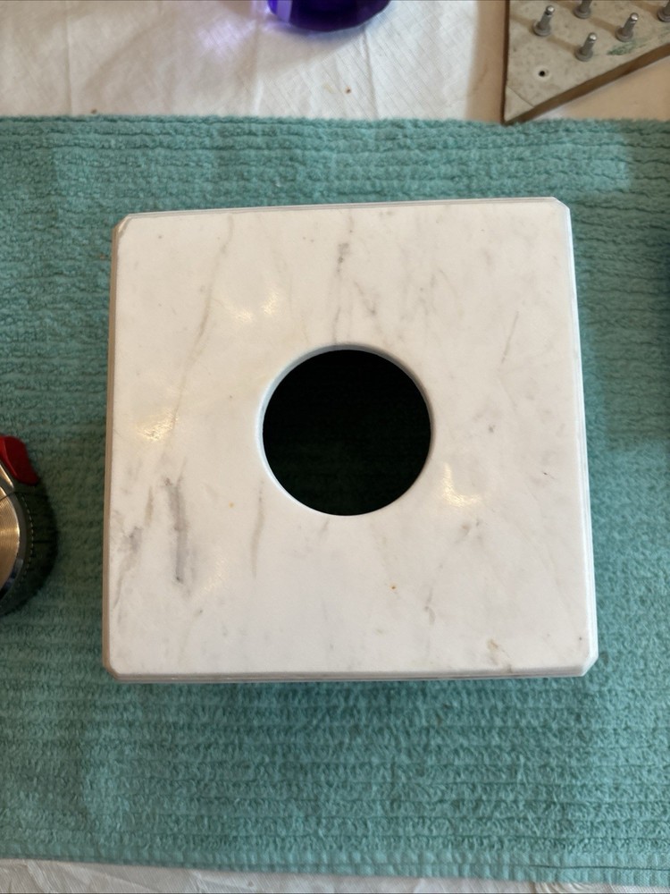 WATERWORKS STUDIO WHITE MARBLE TISSUE COVER BOX