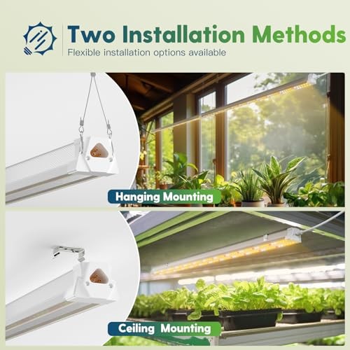 2 Pack 4FT LED Grow Light, 40W (250W Equivalent), 2 Pack-Red White Spectrum