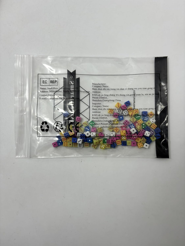 Mini Dice Set 100Pc 5mm Assorted Tiny D6 Game Dice For Math Crafts Party