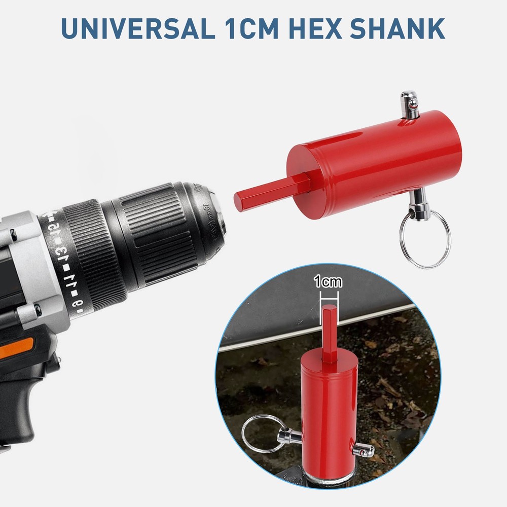 2 PCS Heavy Duty Trailer Jack Adapter Tool for 1" Socket 1/2" & 3/8" Drive Shaft