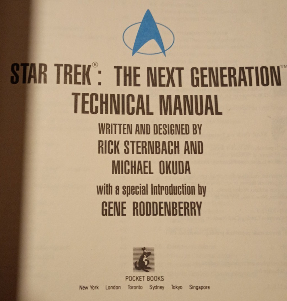 STAR TREK: Next Generation Technical Manual (SC Book, 1991, VG/EX)