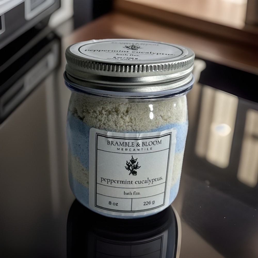 Peppermint Eucalyptus Bath Fizz, 8 oz, 226g